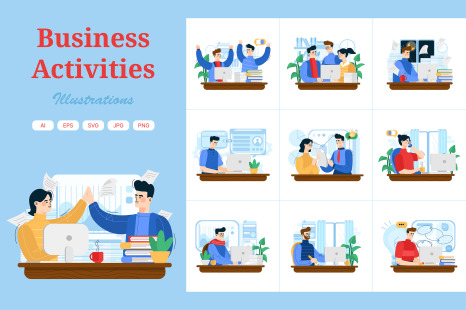 M332_ Business Illustration Pack - Project team