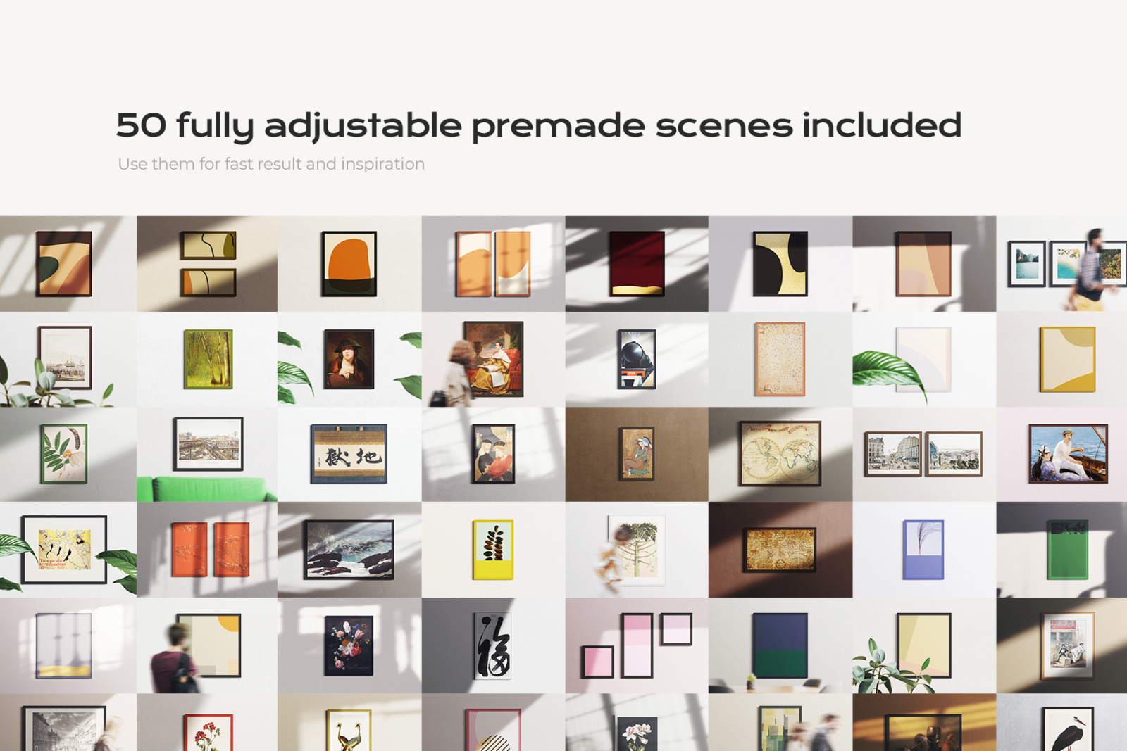 50 classic frame mockup bundle creator kit