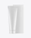 Matte Cosmetic Tube w/ Box Mockup