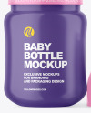 Glossy Baby Bottle with Opened Cap Mockup