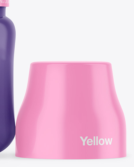 Glossy Baby Bottle with Opened Cap Mockup