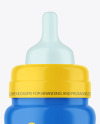 Glossy Baby Bottle with Opened Cap Mockup