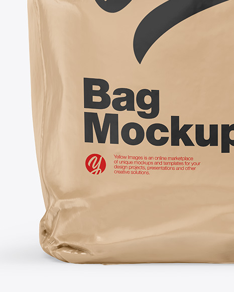 Glossy Kraft Bag Mockup