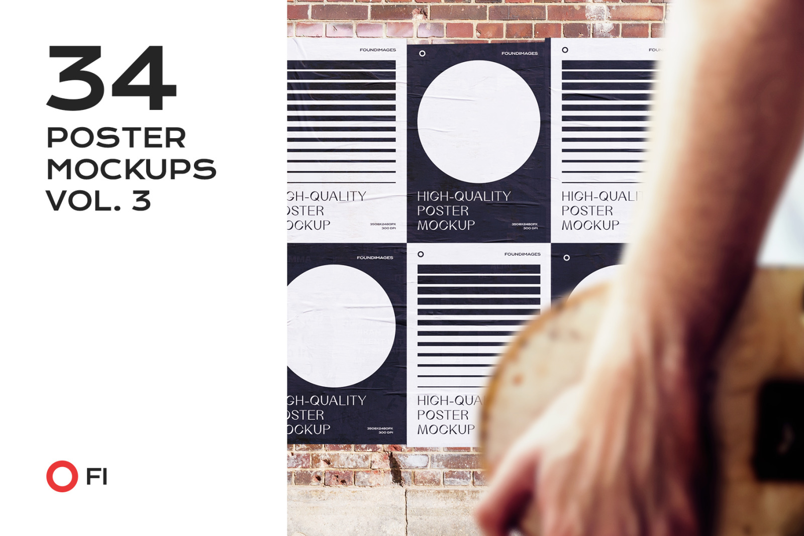 34 poster mockup bundle glued vol.3