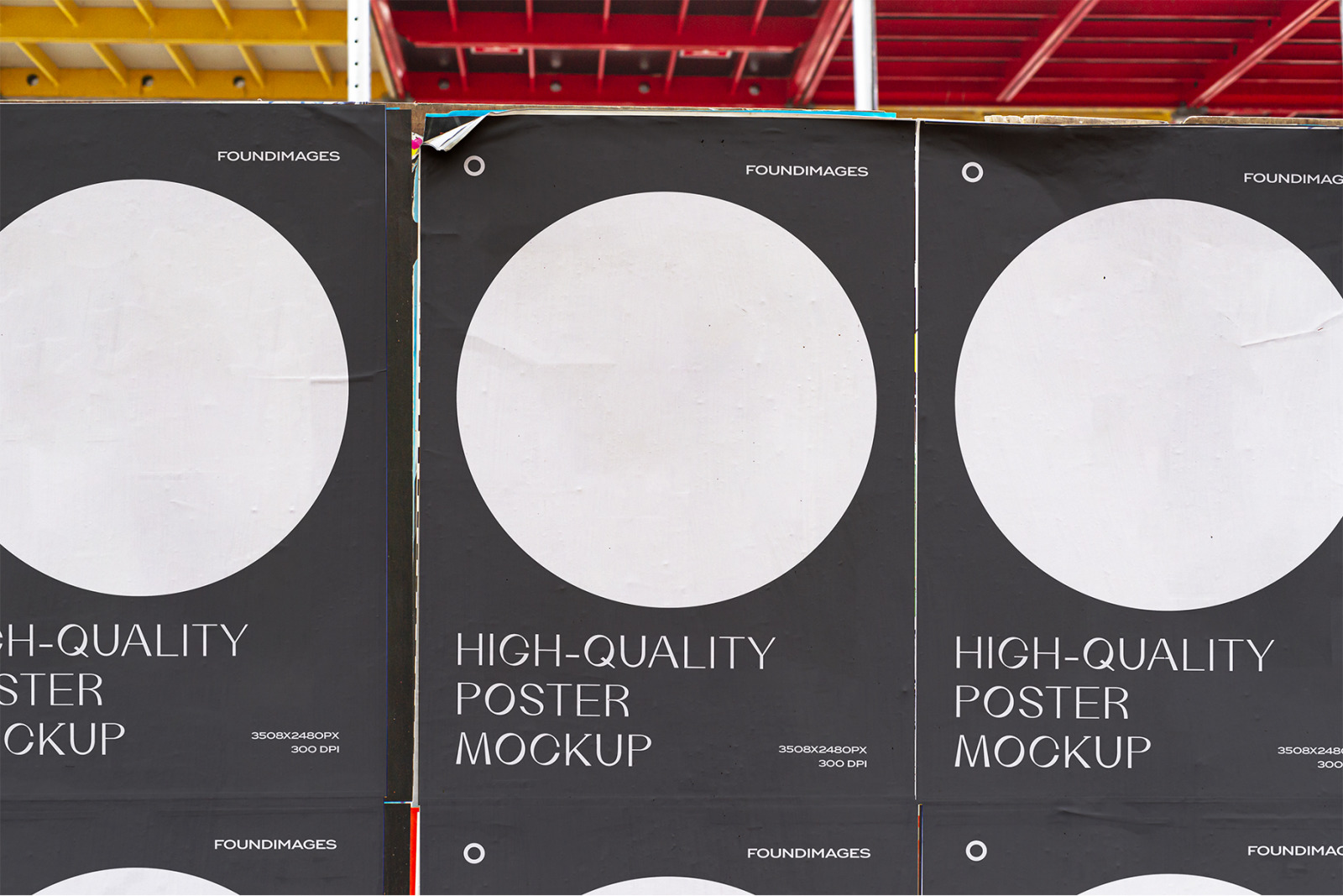 34 poster mockup bundle glued vol.3