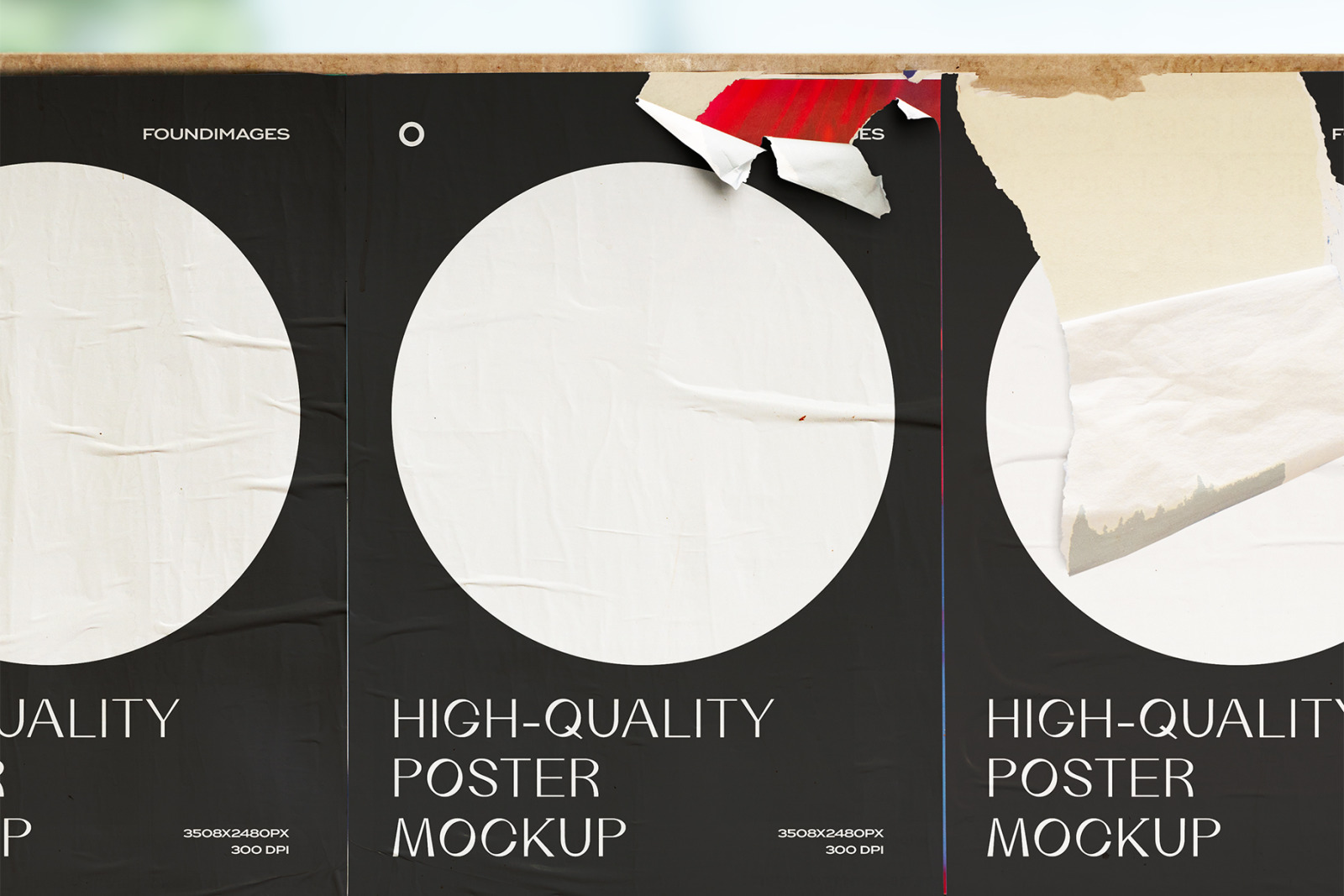 34 poster mockup bundle glued vol.3