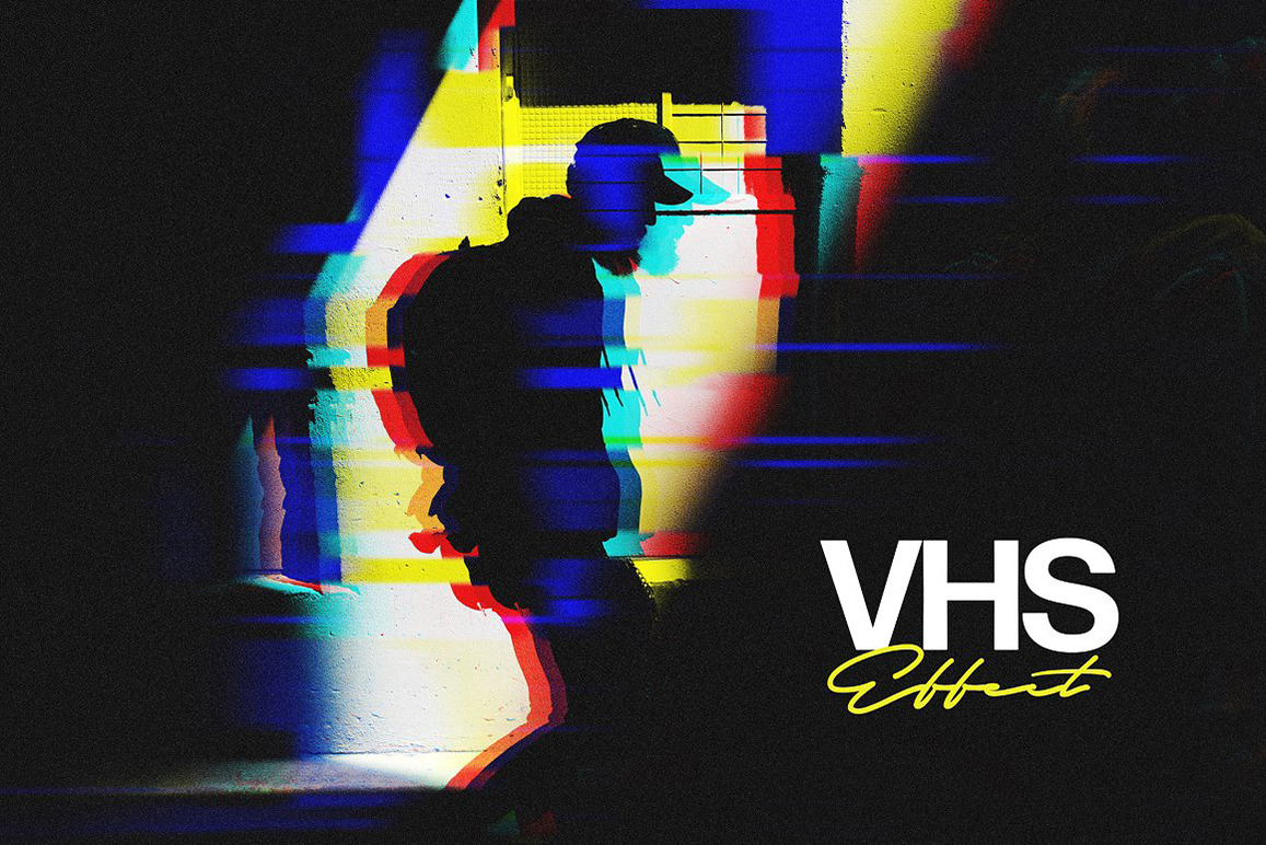 VHS Glitch Photo Effect