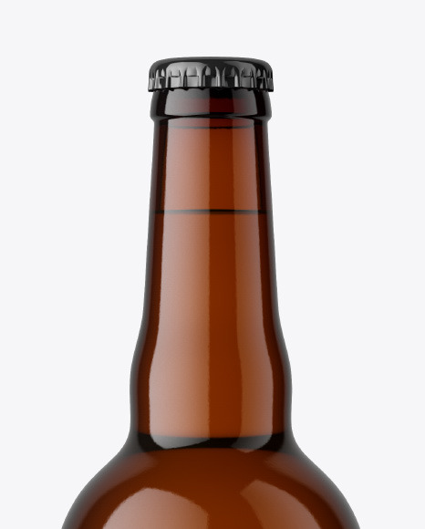 Amber Glass Beer Bottle Mockup