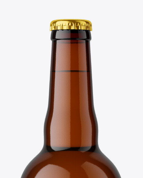 Amber Glass Beer Bottle Mockup