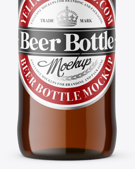 Amber Glass Beer Bottle Mockup