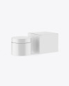 Matte Cosmetic Jar with Paper Box Mockup