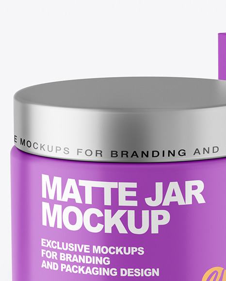 Matte Cosmetic Jar with Paper Box Mockup