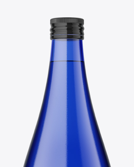 Blue Glass Bottle Mockup