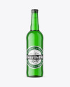 Green Glass Beer Bottle Mockup