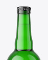 Green Glass Beer Bottle Mockup