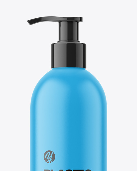 Matte Plastic Bottle with Pump Mockup Matte Plastic Bottle with Pump Mockup