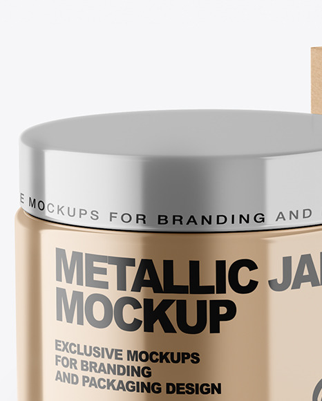 Metallic Cosmetic Jar with Kraft Paper Box Mockup