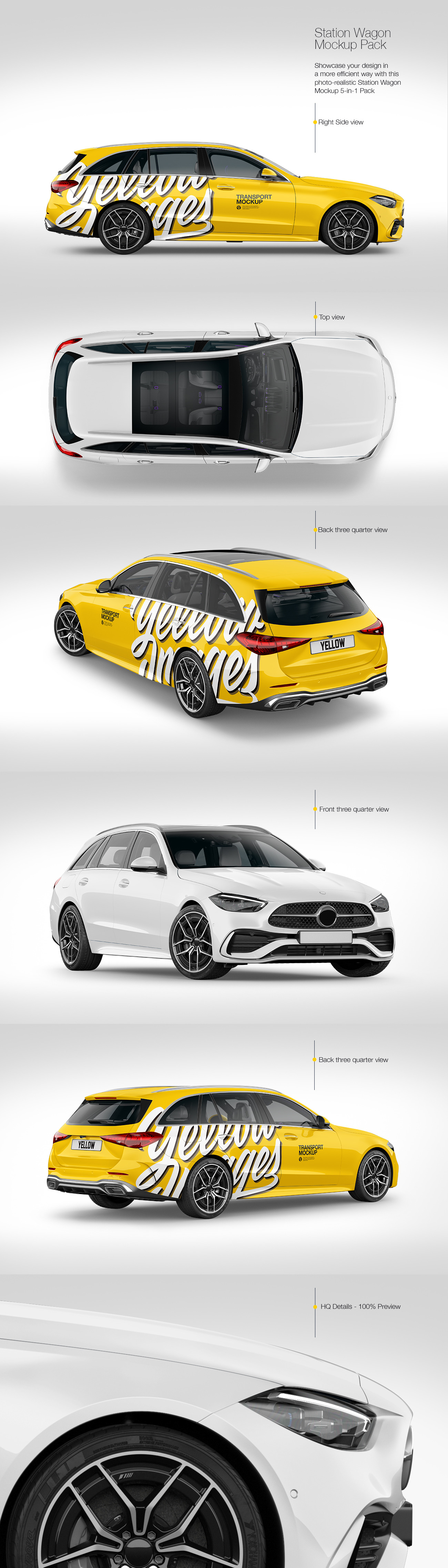 Station Wagon Mockup Pack Station Wagon Mockup Pack
