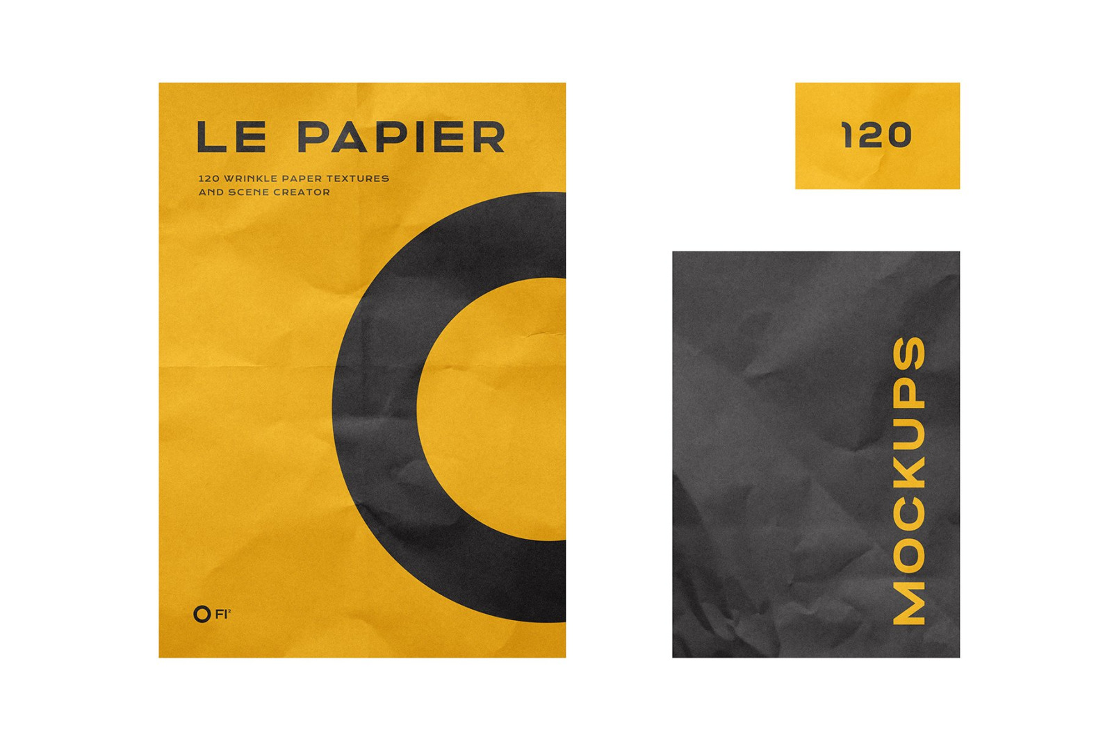 Wrinkle Paper Mockup Branding Bundle