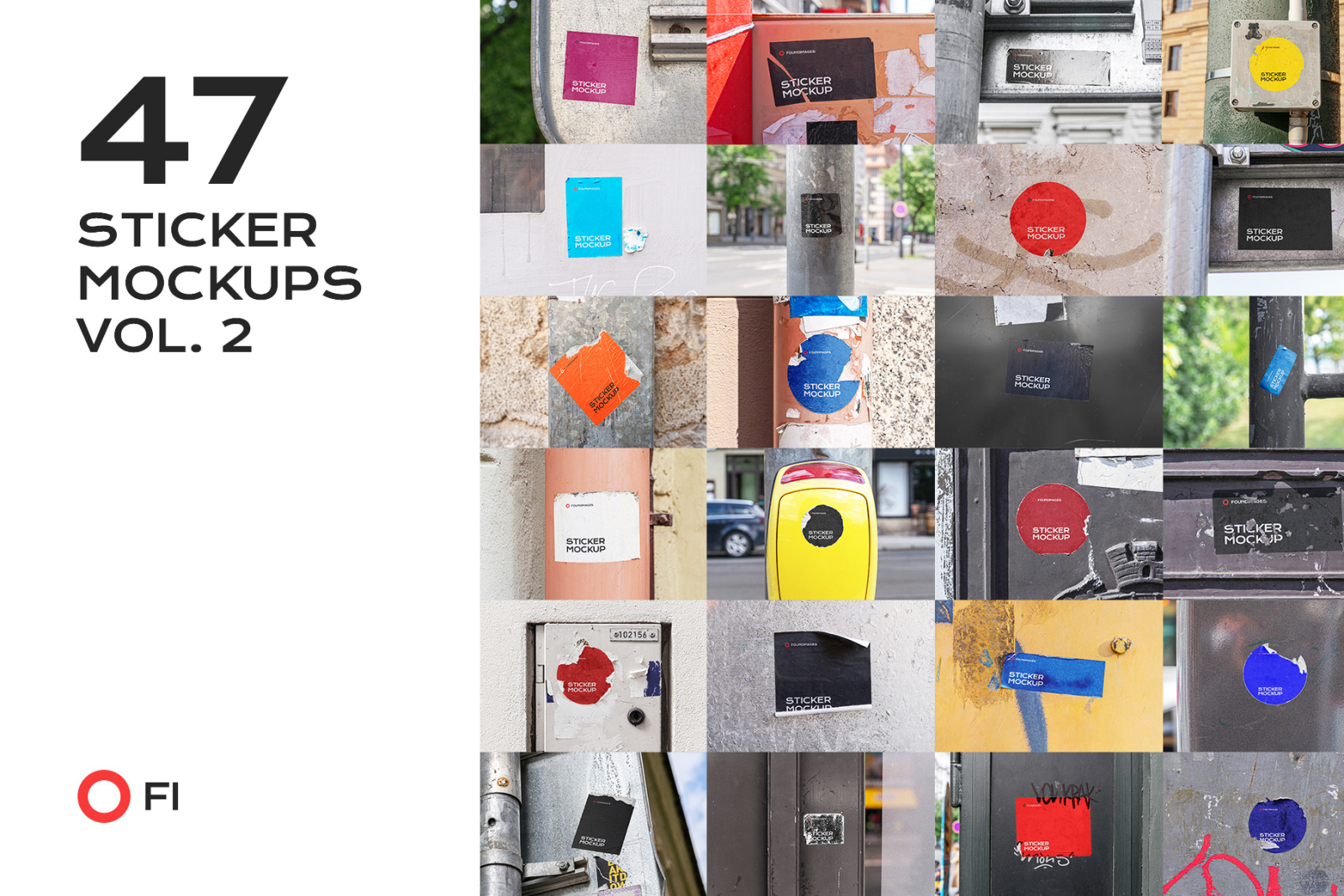 47 sticker mockup template bundle vol 2 on Yellow Images Creative Store