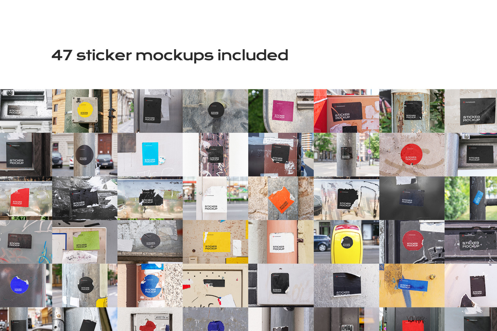 47 sticker mockup template bundle vol 2