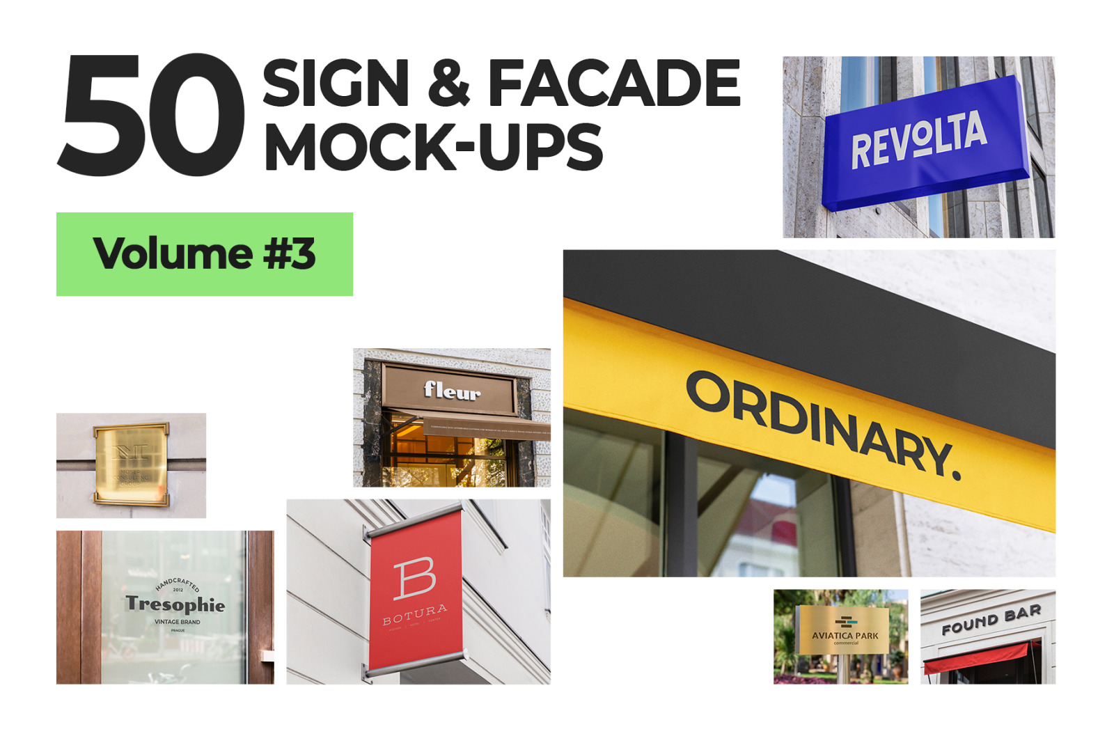 50 sign facade logo mockup template bundle 3