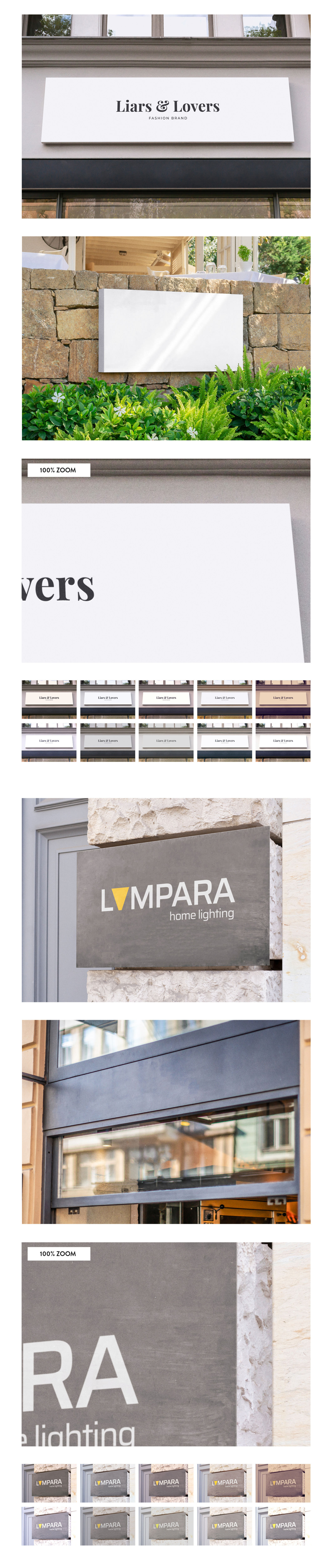 50 sign facade logo mockup template bundle 3