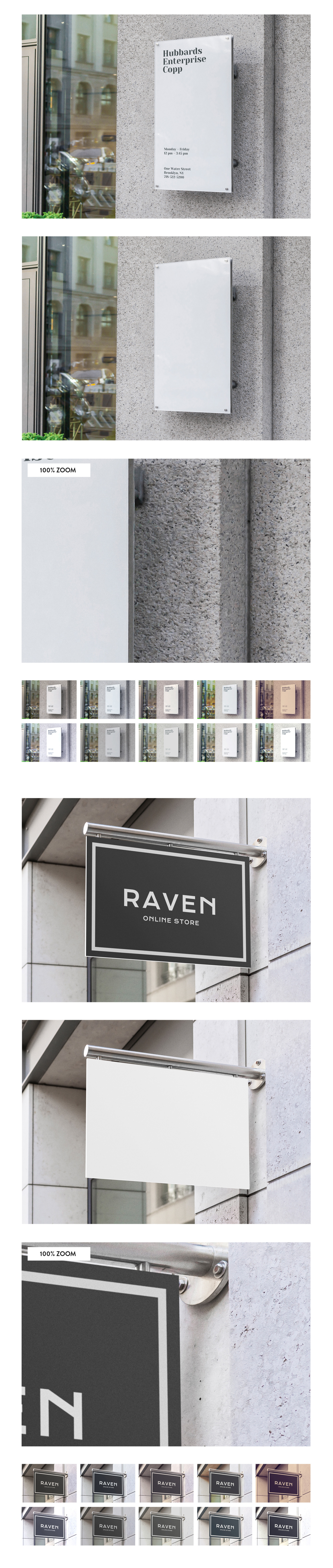 50 sign facade logo mockup template bundle 3