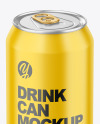 330ml Metallic Drink Can w/ Matte Finish Mockup