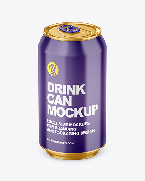 330ml Metallic Drink Can w/ Glossy Finish Mockup