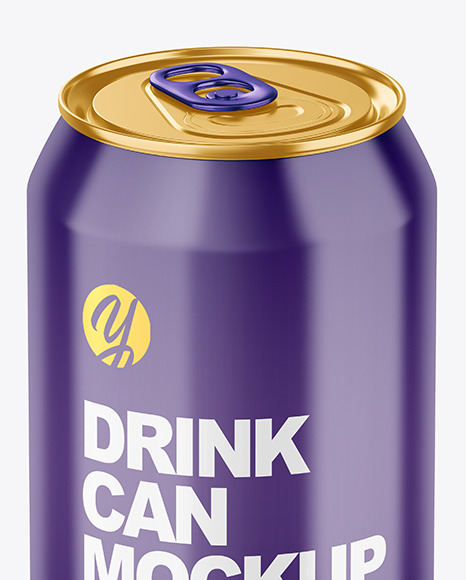 330ml Metallic Drink Can w/ Glossy Finish Mockup