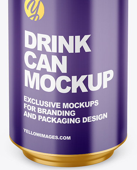 330ml Metallic Drink Can w/ Glossy Finish Mockup