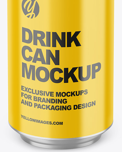 330ml Metallic Drink Can w/ Glossy Finish Mockup