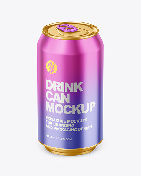 330ml Matte Metallic Drink Can Mockup