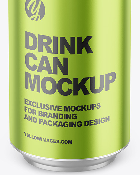 330ml Matte Metallic Drink Can Mockup