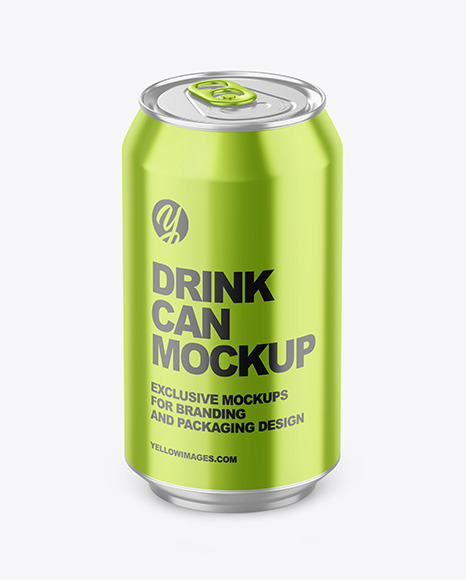 330ml Glossy Metallic Drink Can Mockup - 330ml can mockup