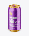 330ml Glossy Metallic Drink Can Mockup