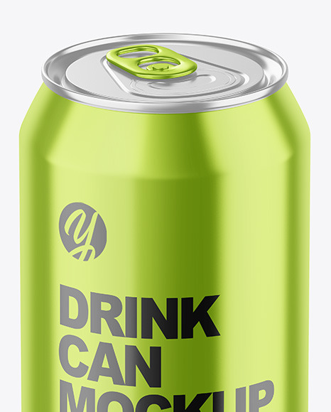 330ml Glossy Metallic Drink Can Mockup