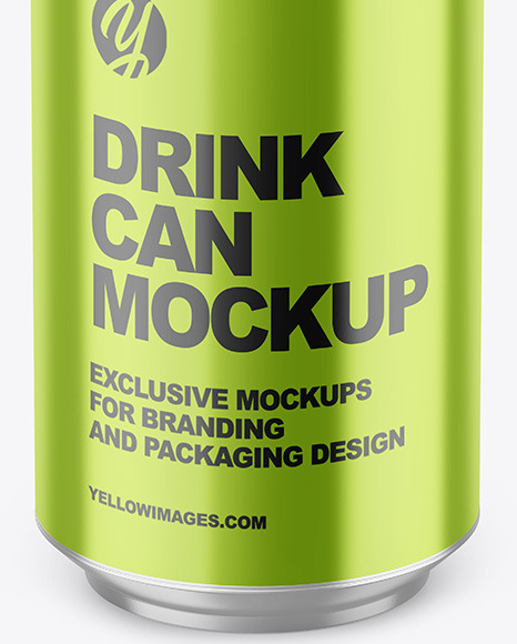 330ml Glossy Metallic Drink Can Mockup