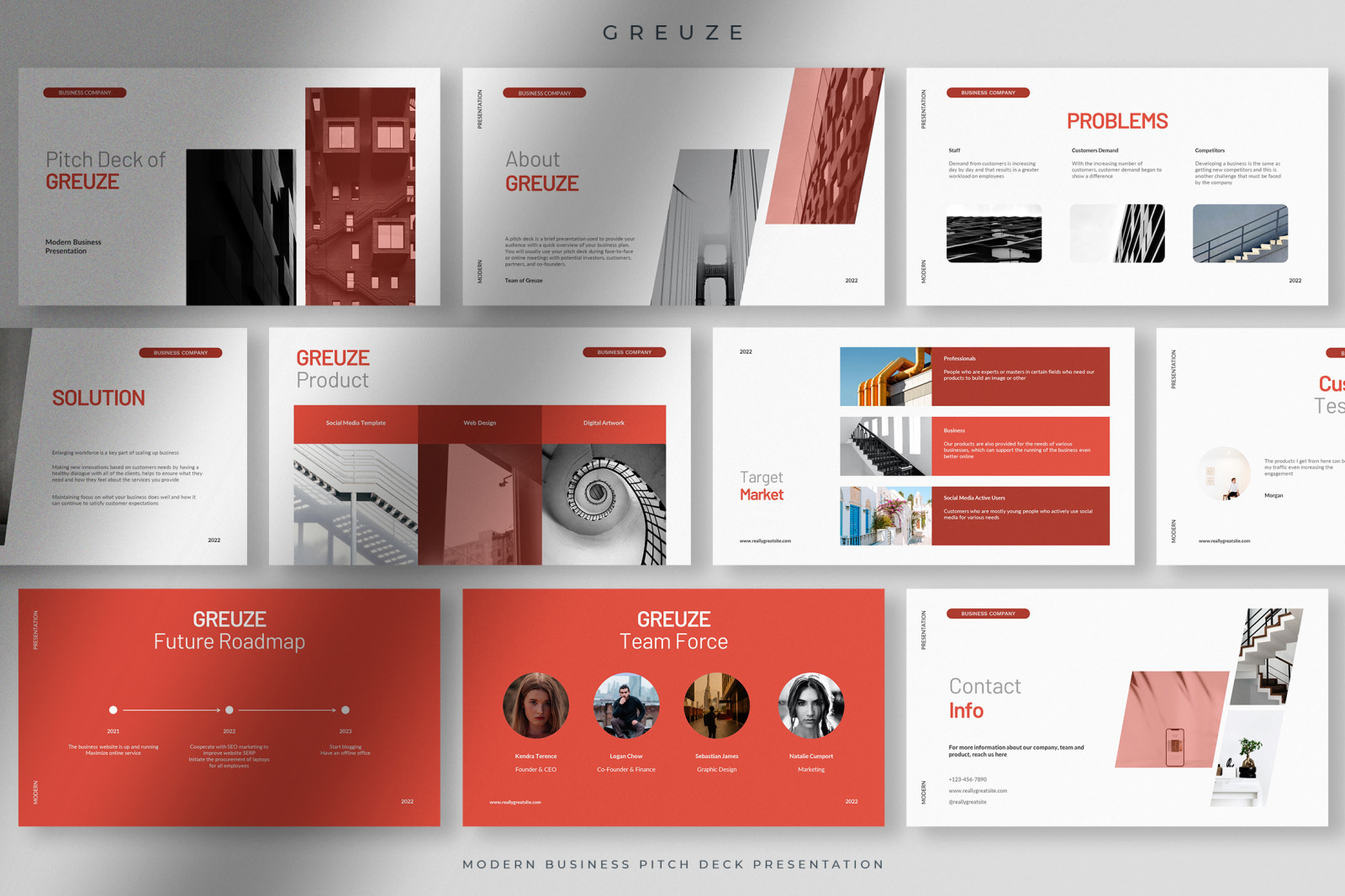 Greuze - Clean Modern Business Pitch Deck Presentation Greuze - Clean Modern Business Pitch Deck Presentation