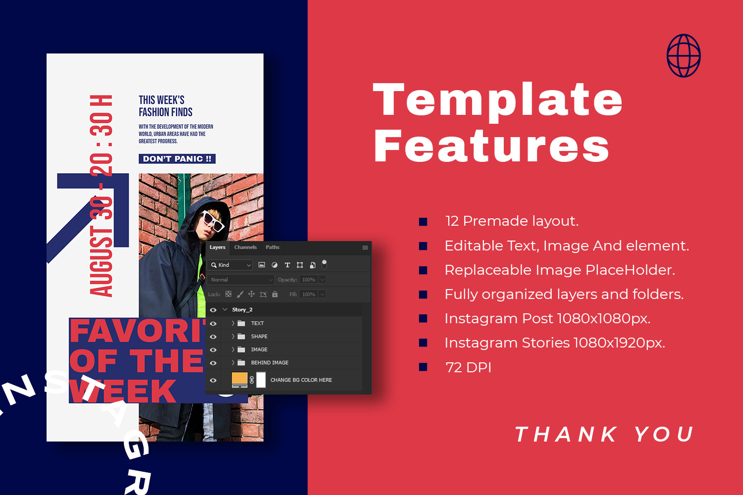 Horribla Instagram Template