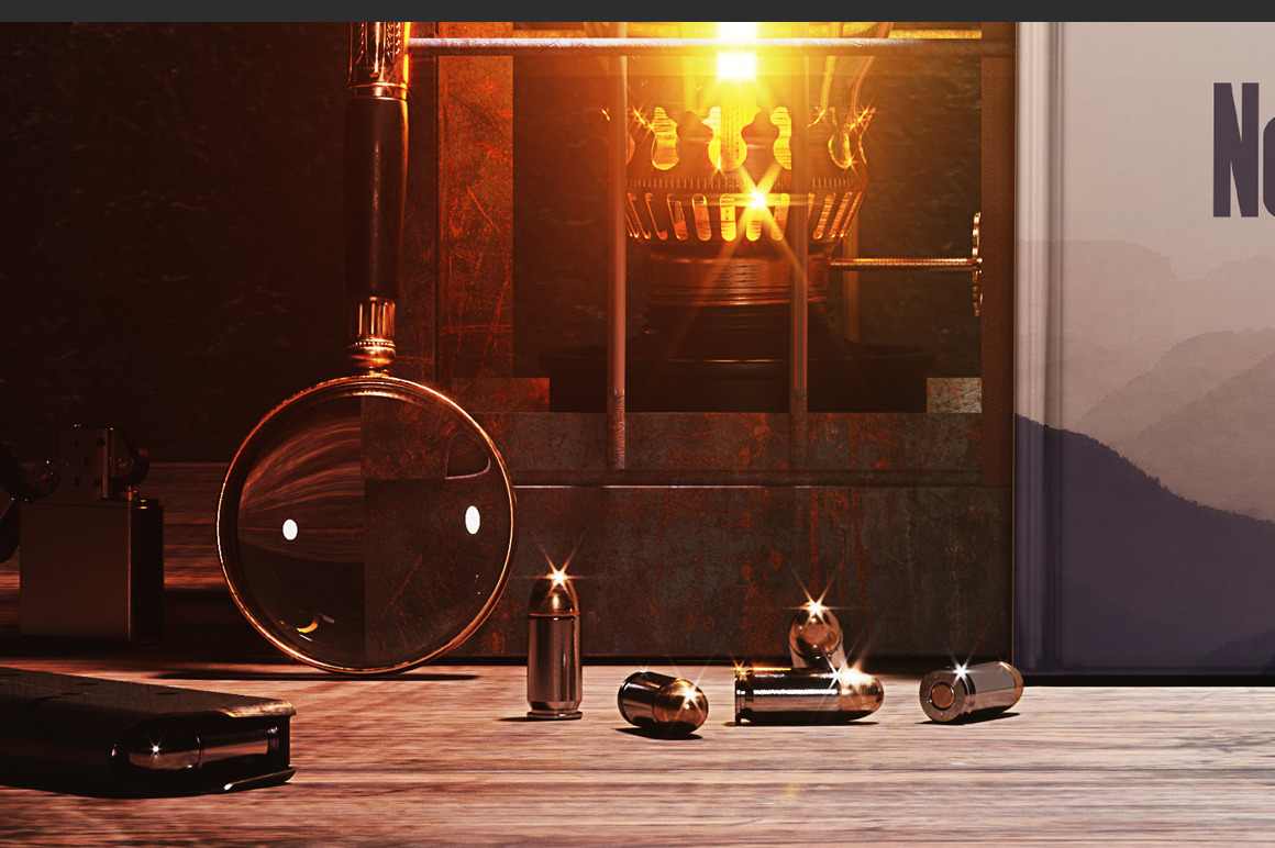 Hardcover Book With Vintage Detective Items Mockup Hardcover Book With Vintage Detective Items Mockup