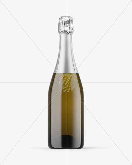 Antique Green Glass Champagne Bottle Mockup Antique Green Glass Champagne Bottle Mockup