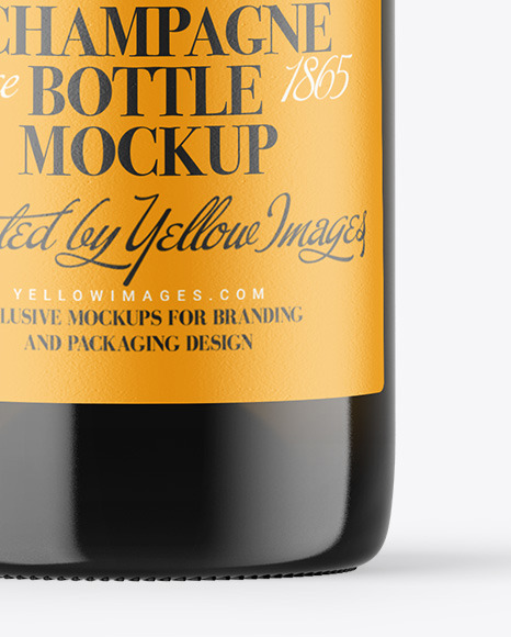 Antique Green Glass Champagne Bottle Mockup Antique Green Glass Champagne Bottle Mockup