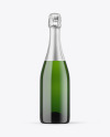 Green Glass Champagne Bottle Mockup