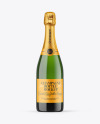 Green Glass Champagne Bottle Mockup