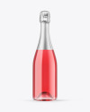 Clear Glass Pink Champagne Bottle Mockup