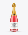 Clear Glass Pink Champagne Bottle Mockup