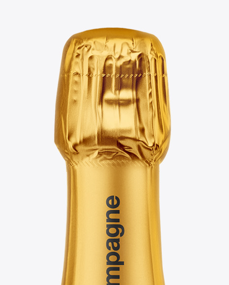 Clear Glass Pink Champagne Bottle Mockup