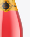 Clear Glass Pink Champagne Bottle Mockup